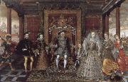 unknow artist Possibly after Lucas de Heere Allegory of the Tudor Succession oil on canvas